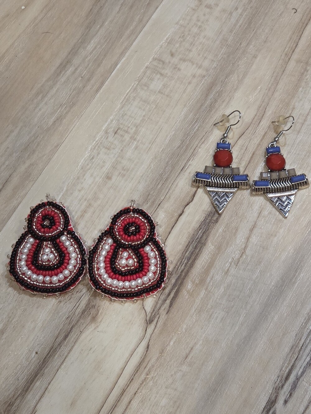 🩷​Statement Earring Lot Boho Beaded Teardrop & Geometric Dangle Earrings